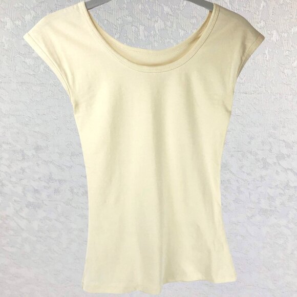 DownEast Basics Classic Tee Light Yellow Sleeveless Tee Shirt Size XS - Picture 1 of 9